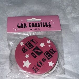 Pink Car Coasters Set of 2
